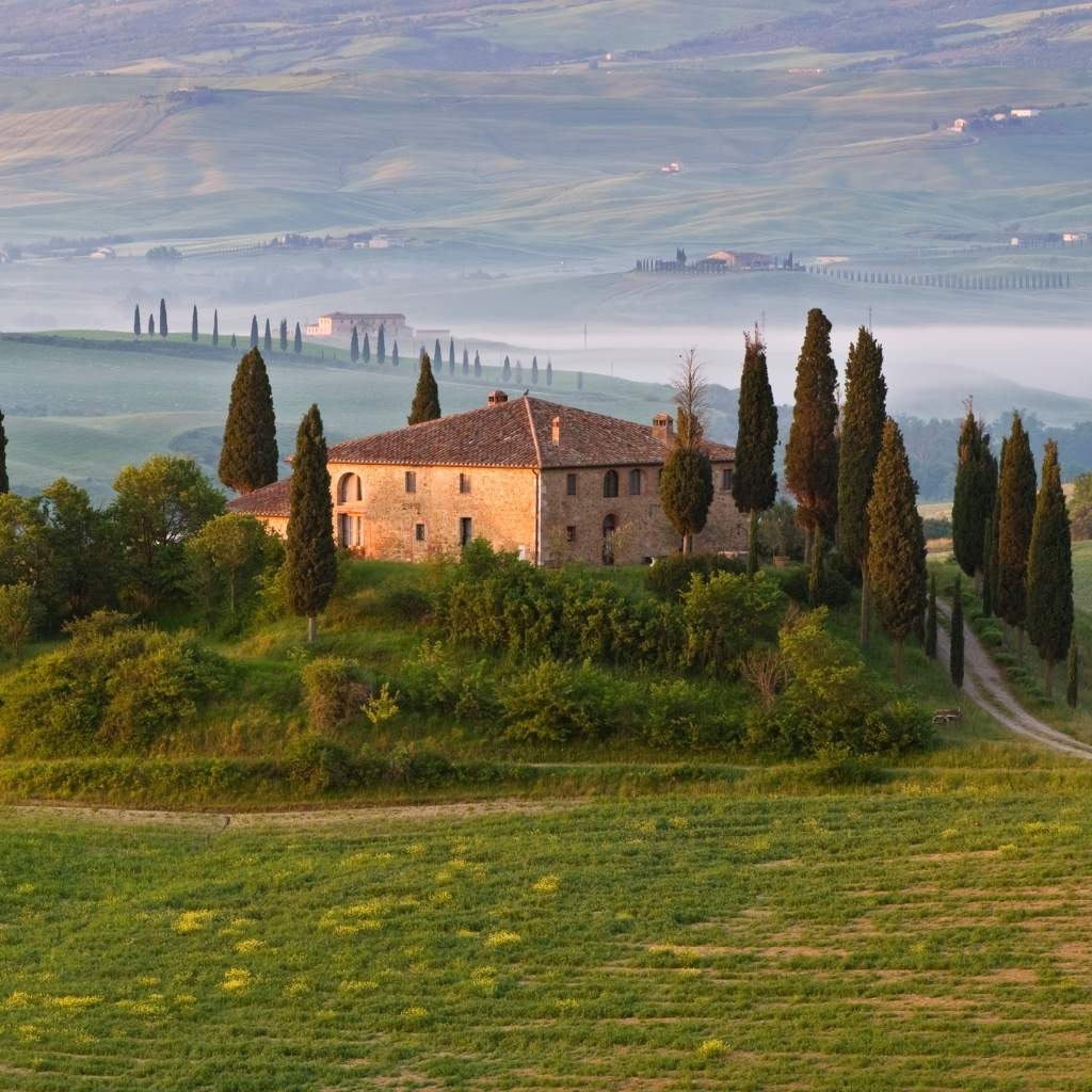 Tuscan villa on the top of a hill